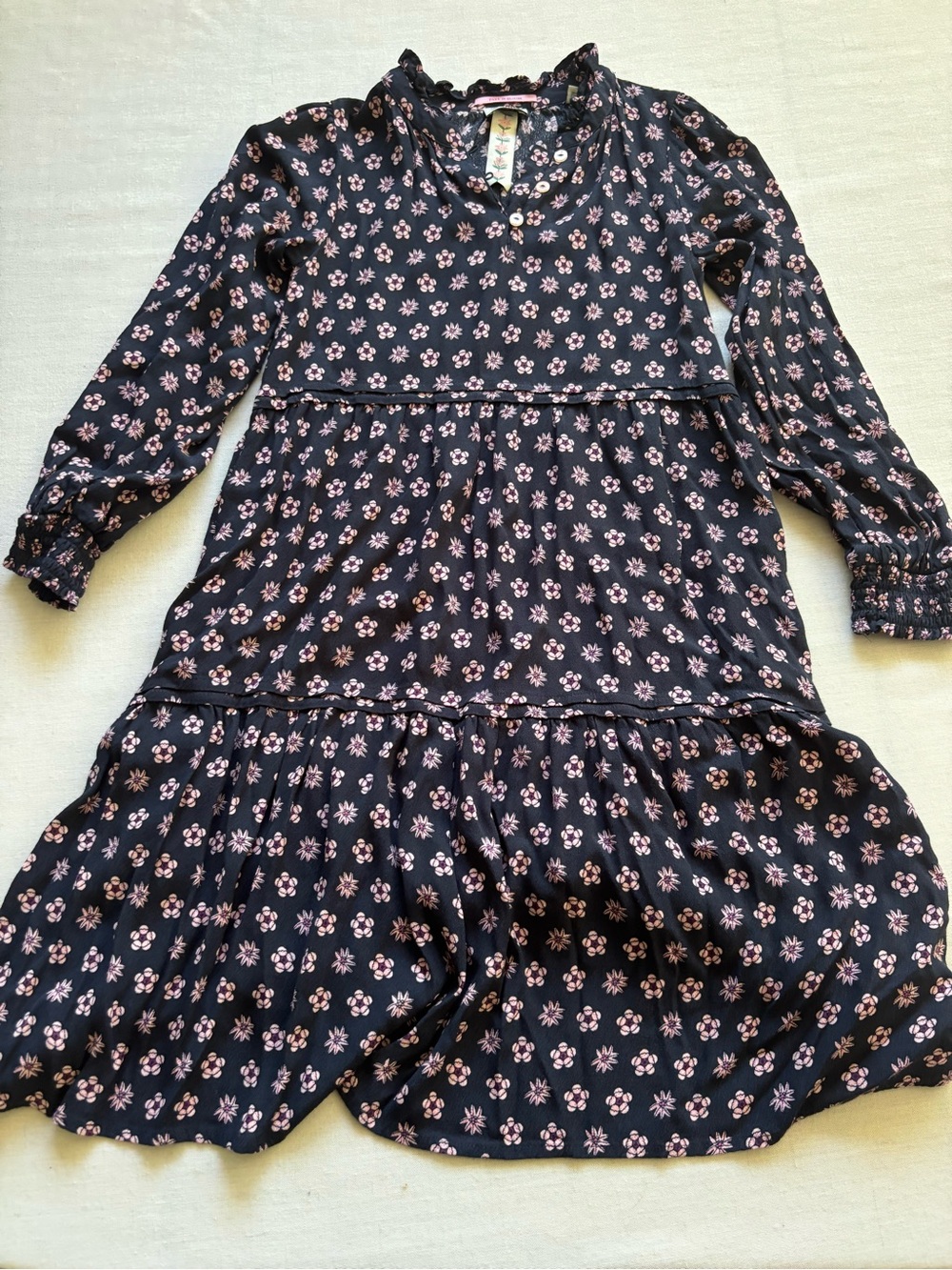 Scotch & Soda Girls Floral Tiered Long Sleeve Dress Size 10/140 | Boho